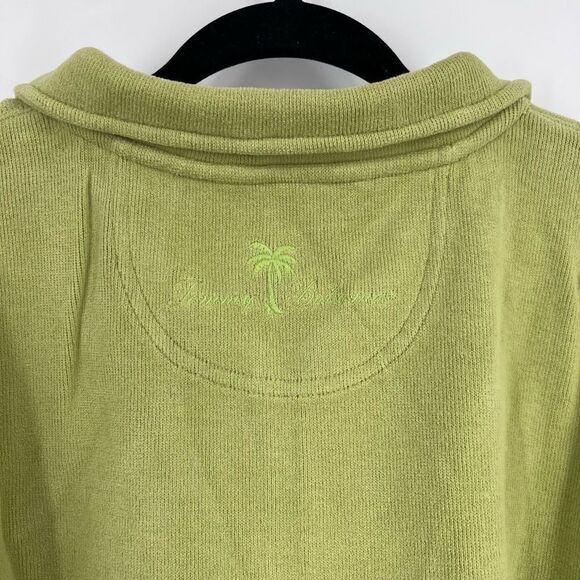 Tommy Bahama Unisex Quarter Zip Mock Neck Long Sleeve Sweater Green‎ Size Large - Picture 6 of 8
